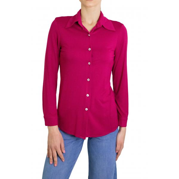 Camicia tinta unita in viscosa